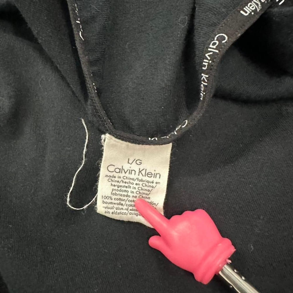 Calvin Klein Black Cotton Logo Strap Sleep Dress - Picture 8 of 8
